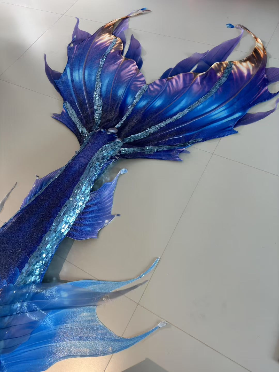 Handmade blue Mermaid Tail diving costume