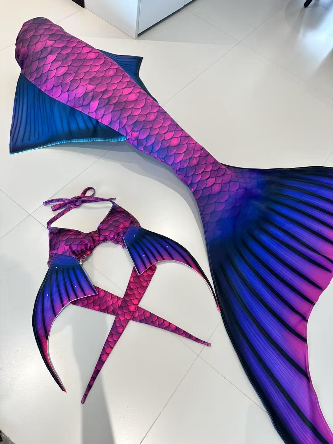 Handmade purple blue Mermaid Tail  cosplay photography costume, diving costume, gift for her,gift for girlfriend's birthday