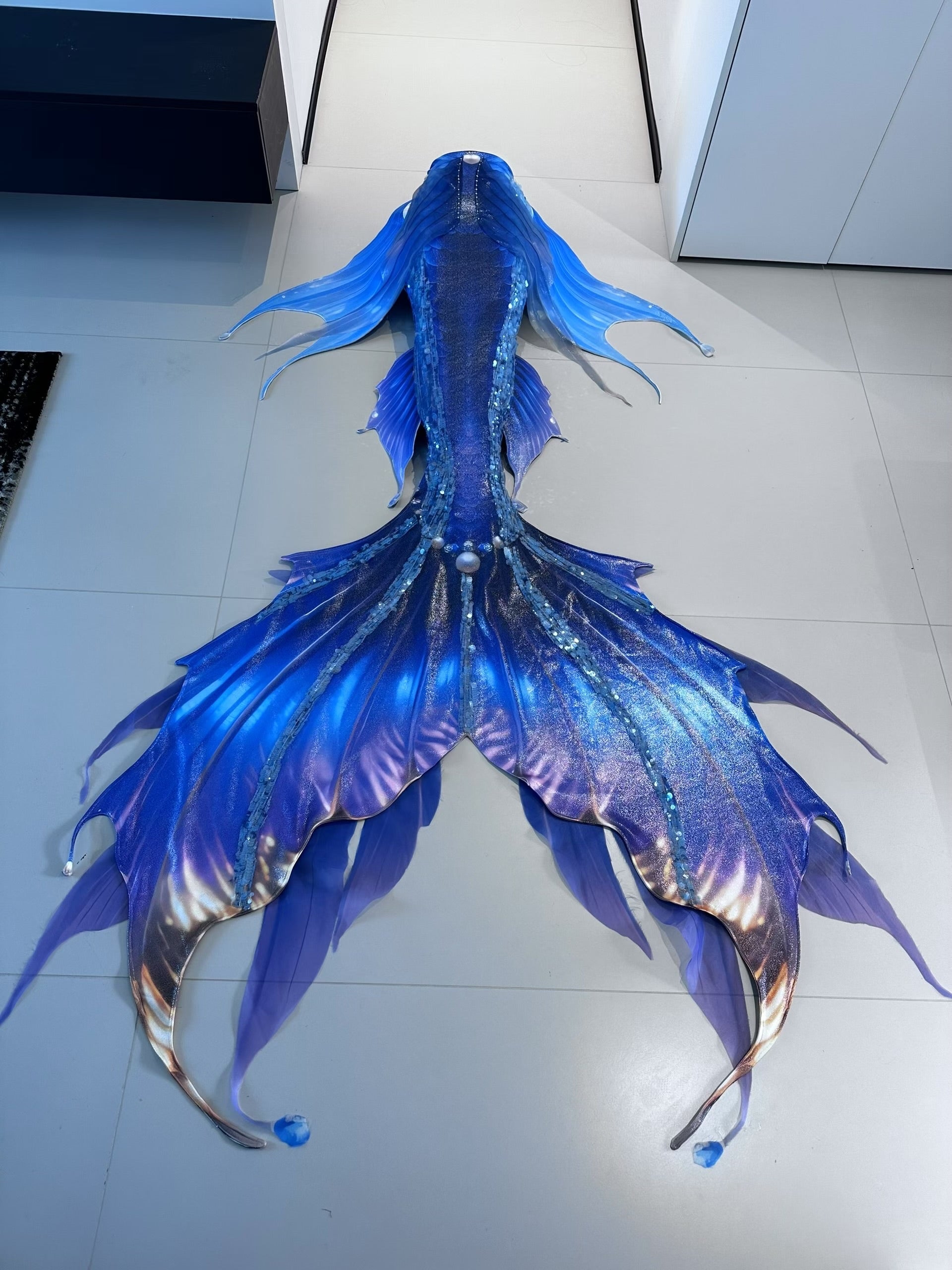 Handmade blue Mermaid Tail diving costume