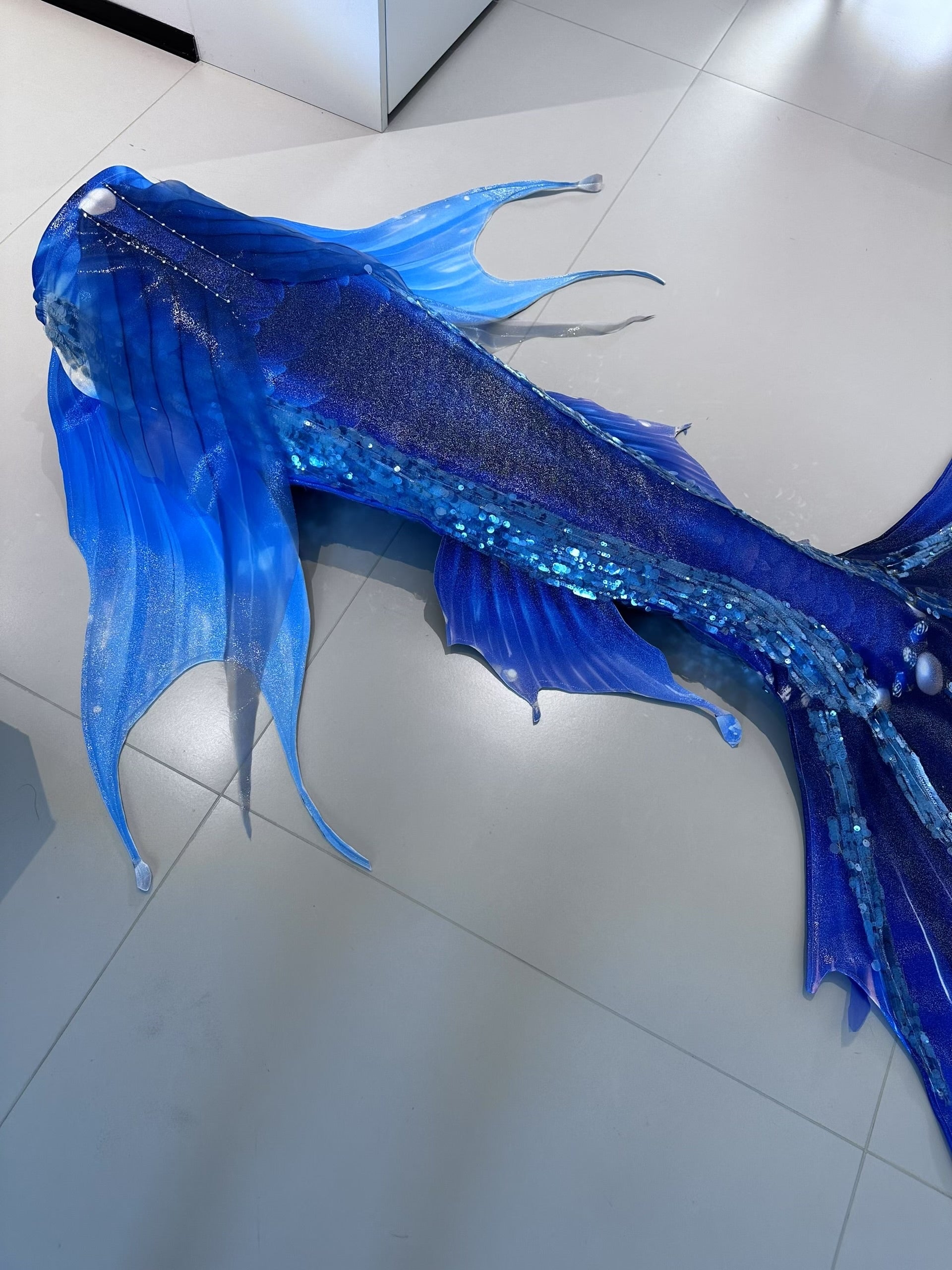 Handmade blue Mermaid Tail diving costume