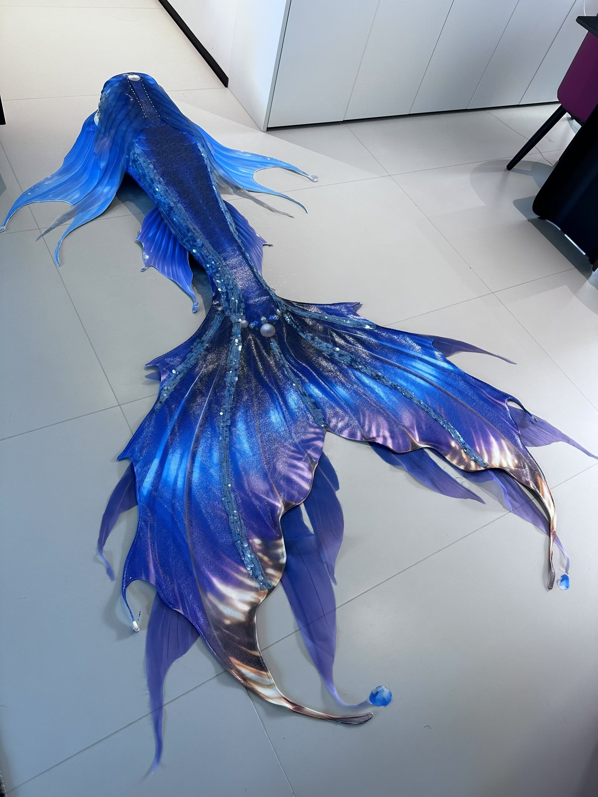 Handmade blue Mermaid Tail diving costume