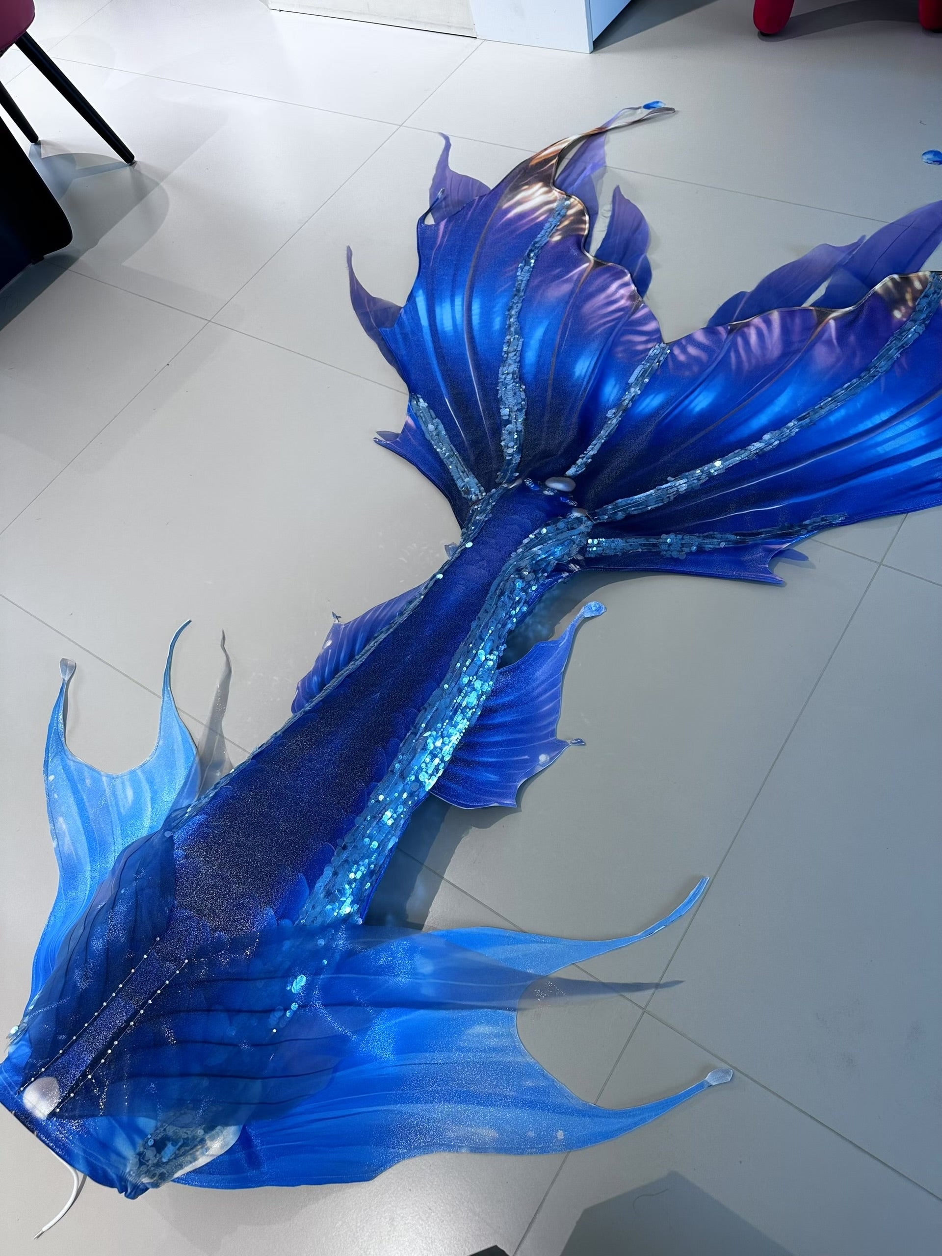 Handmade blue Mermaid Tail diving costume