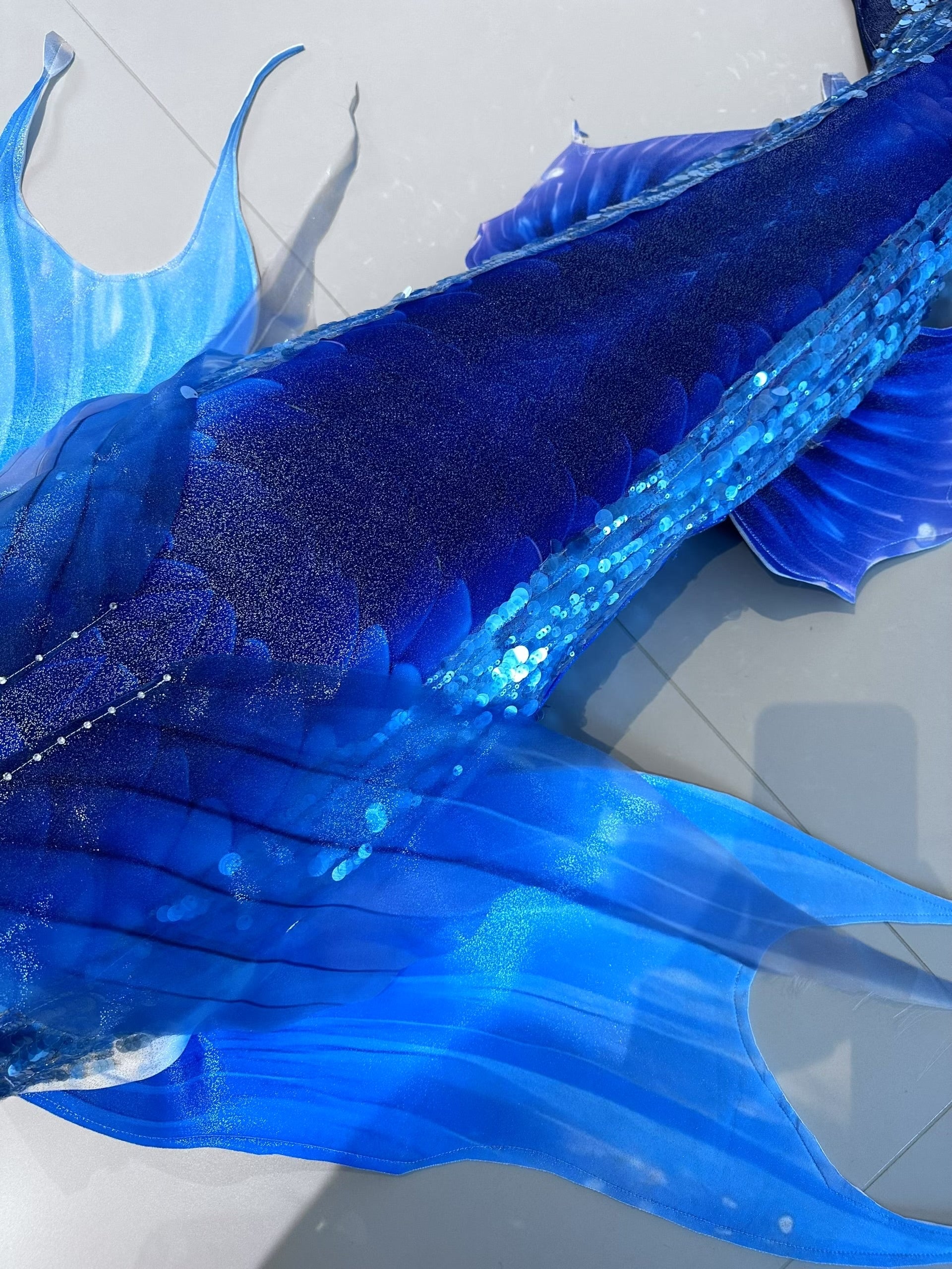 Handmade blue Mermaid Tail diving costume