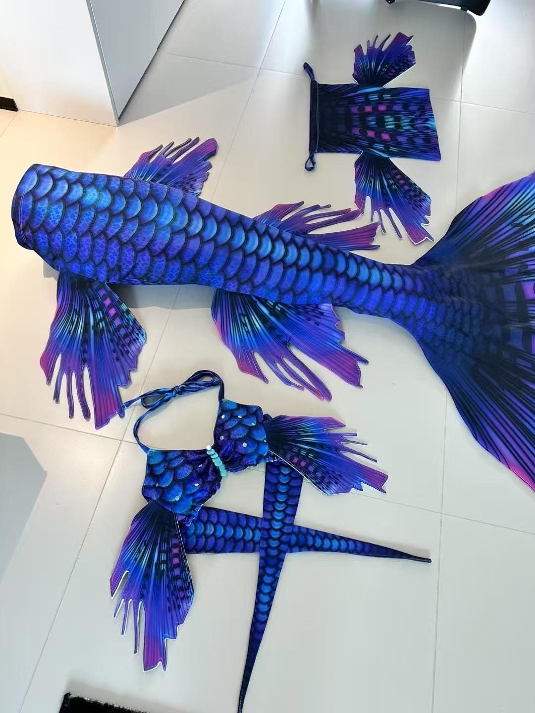 Handmade blue Mermaid Tail  cosplay photography costume, diving costume, gift for her，gift for girlfriend's birthday