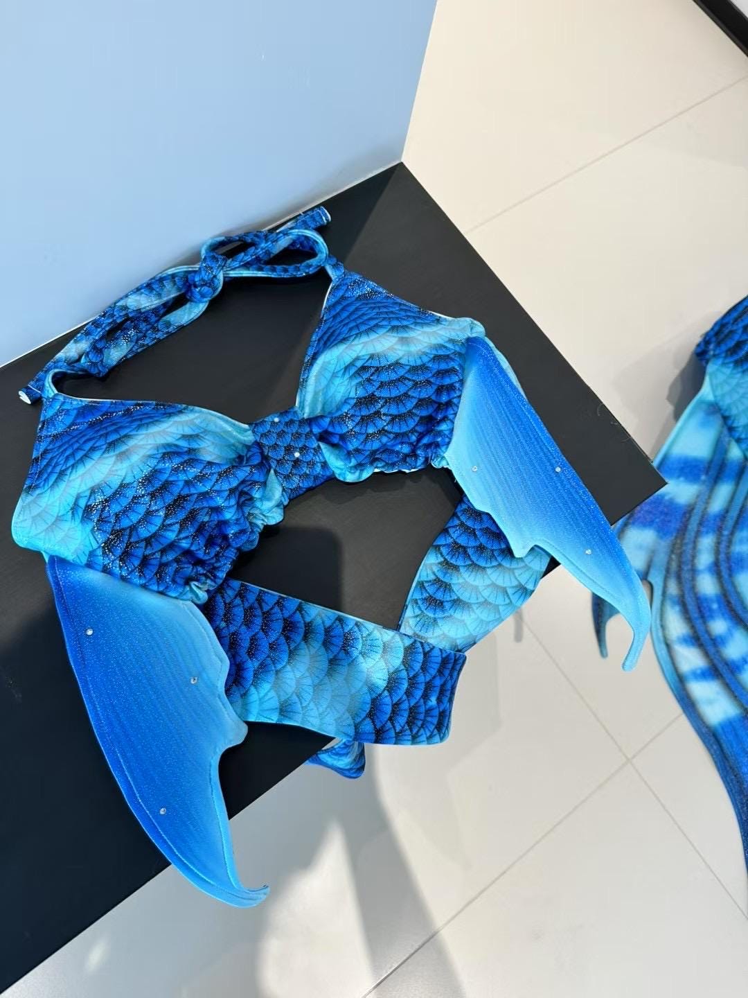 Handmade blue Mermaid Tail  cosplay photography costume, diving costume, gift for her，gift for girlfriend's birthday