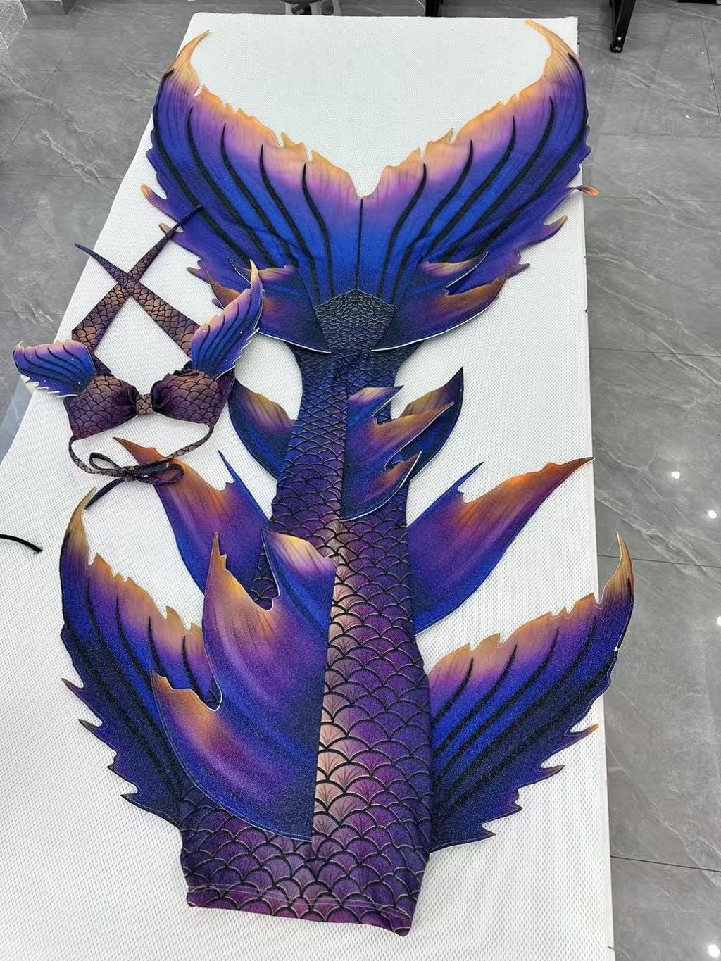 Handmade blue purple Mermaid Tail  cosplay photography costume, diving costume, gift for her，gift for girlfriend's birthday