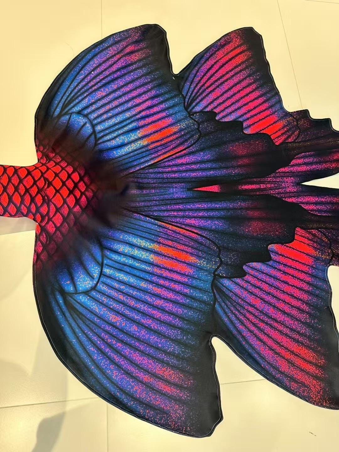 Handmade red blue butterfly Mermaid Tail  cosplay photography costume, diving costume, gift for her，gift for girlfriend's birthday