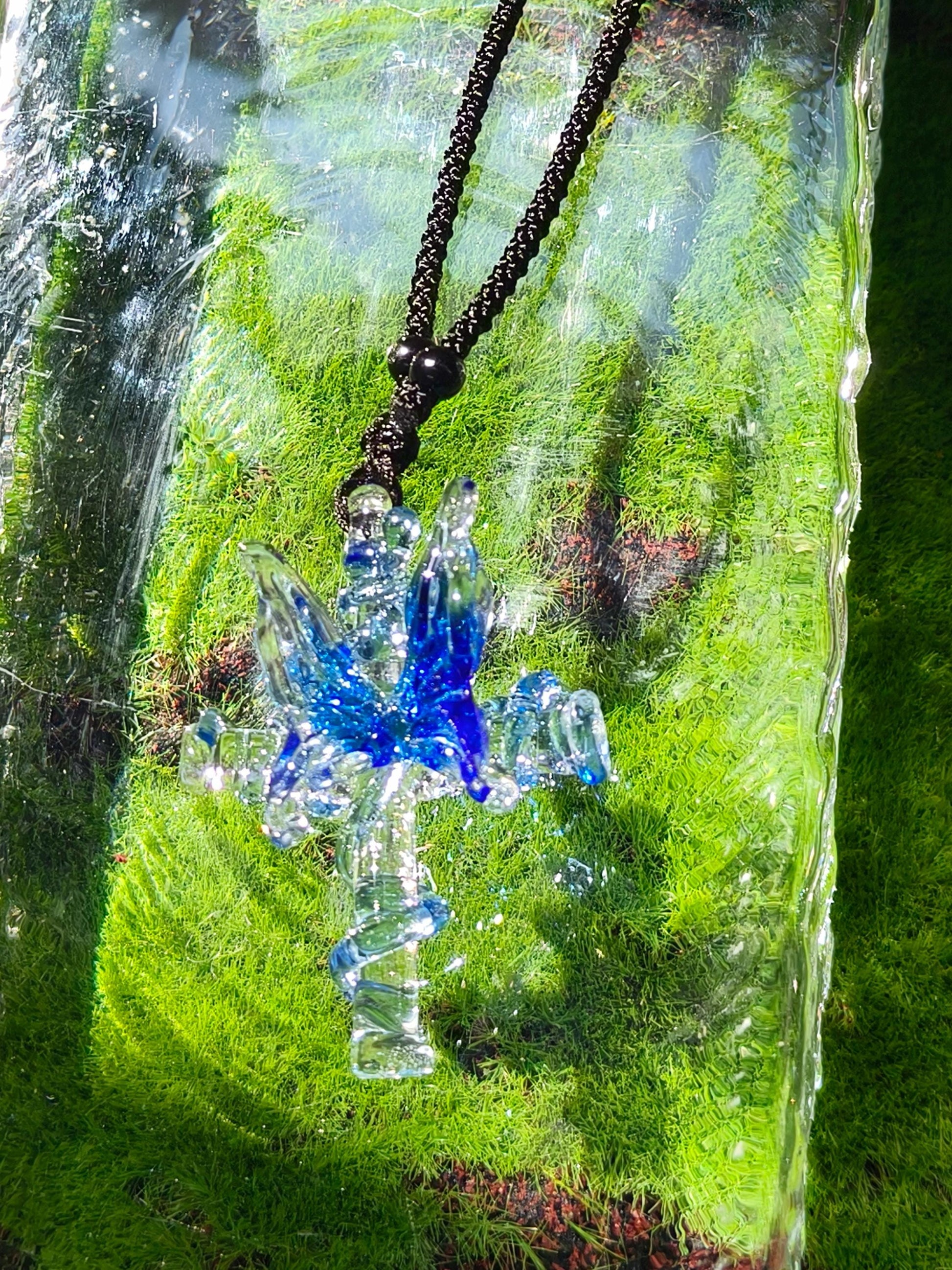 Vintage Spring Cross Necklace - Floral Butterfly Glass Charm for Easter Sunday Church & Family Gatherings