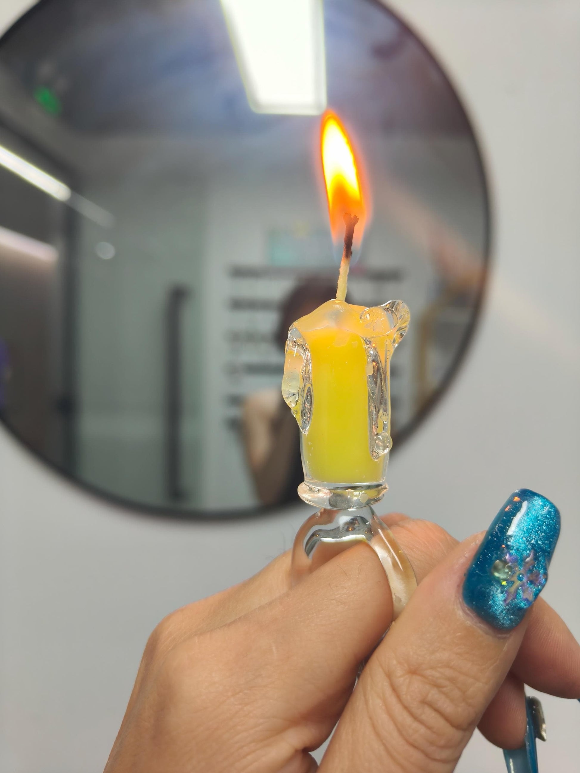 Melted Candle Ring, Book Lover’s Ring, Women’s Novelty Ring, Witch Jewelry, Halloween, Occult，Handmake Glass