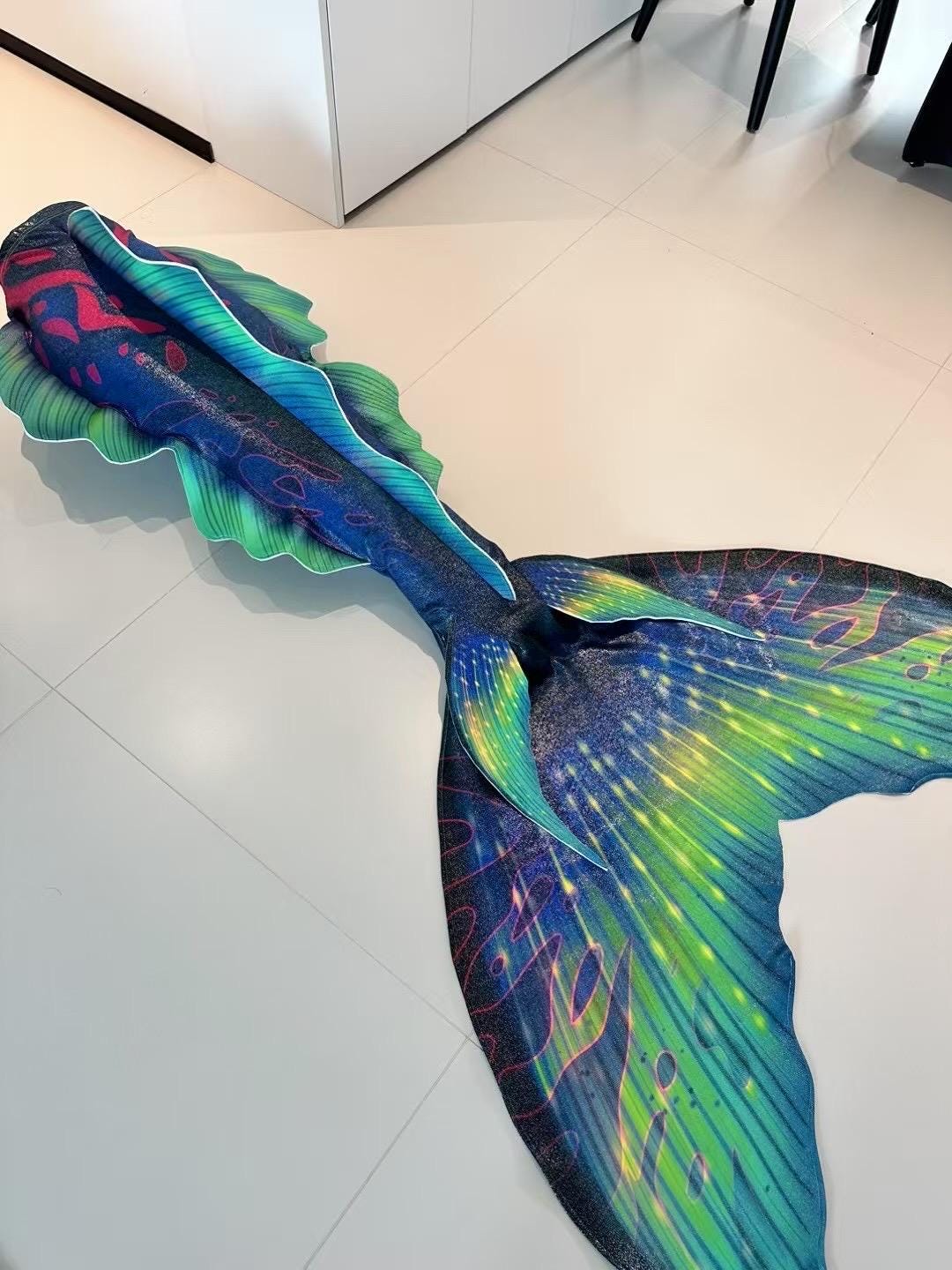 Handmade green blue Mermaid Tail  cosplay photography costume, diving costume, gift for her，gift for girlfriend's birthday