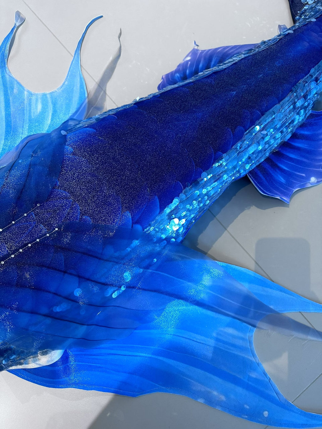 Handmade blue Mermaid Tail diving costume