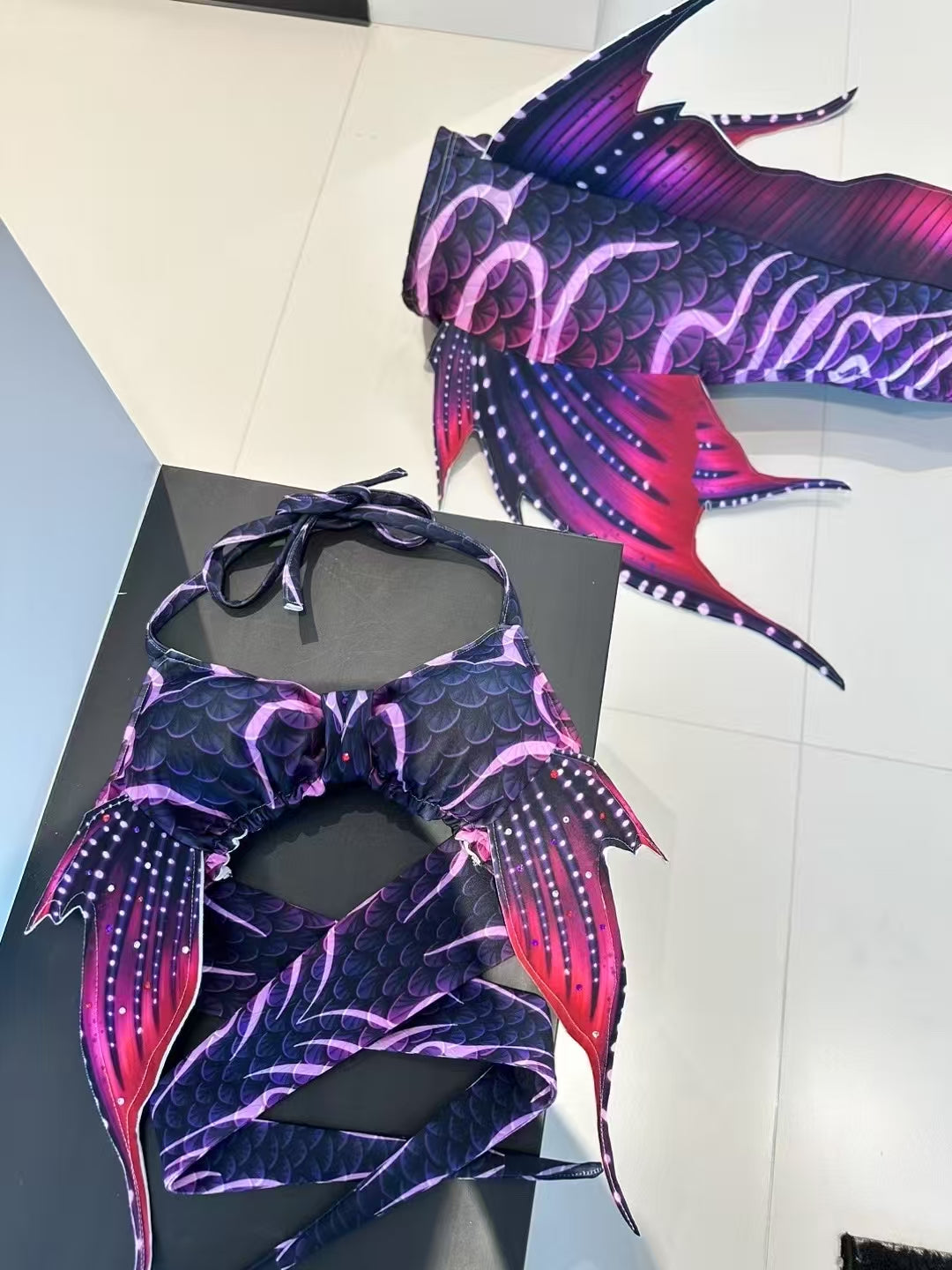 mermaid tails colour purple red
