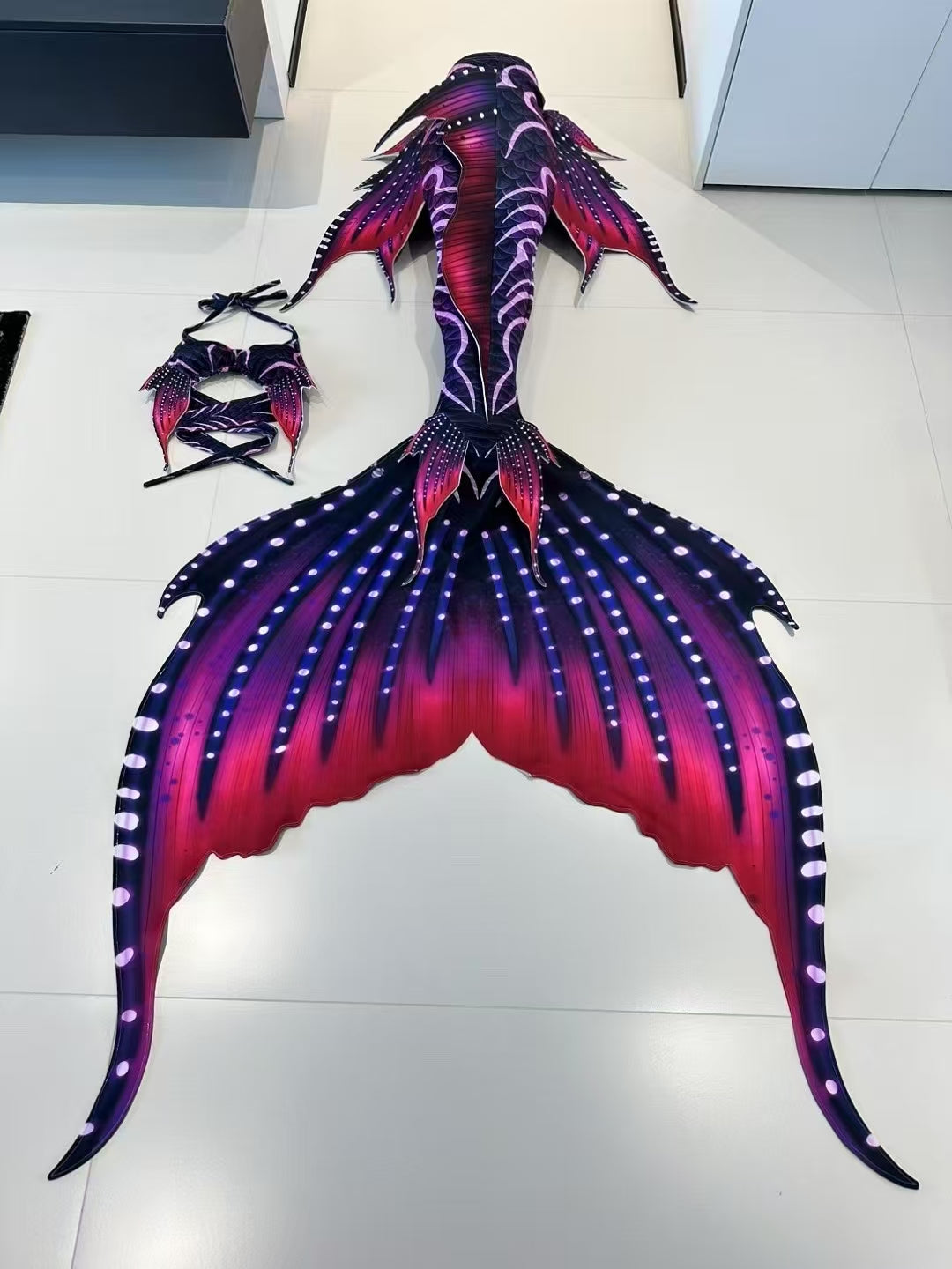mermaid tails colour purple red