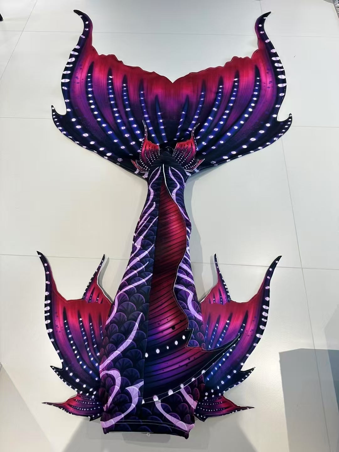 mermaid tails colour purple red