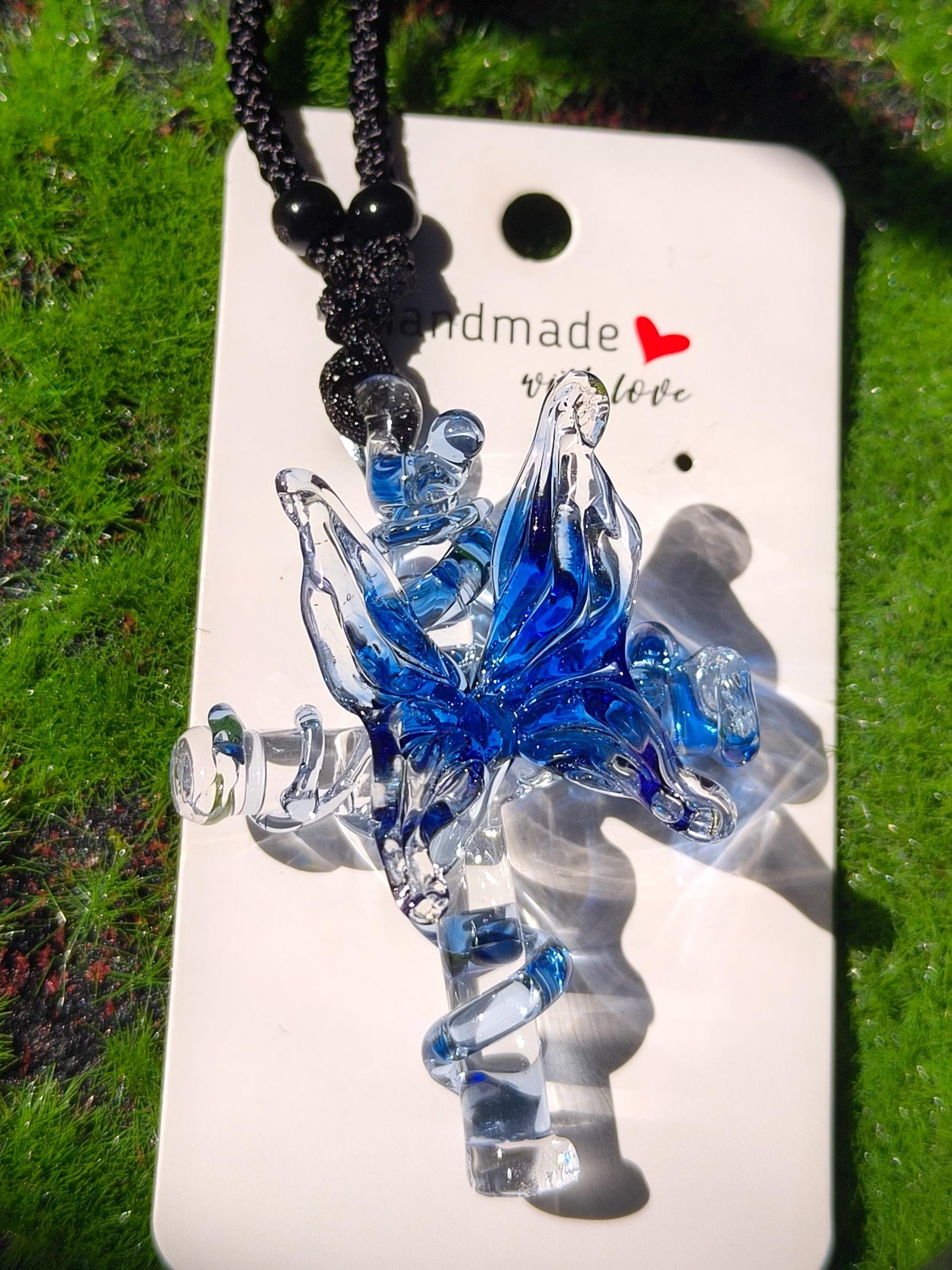 Vintage Spring Cross Necklace - Floral Butterfly Glass Charm for Easter Sunday Church & Family Gatherings