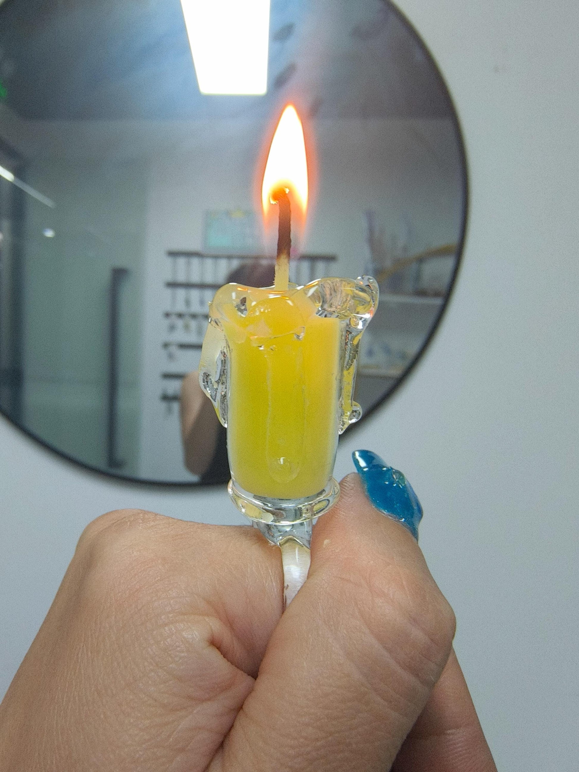 Melted Candle Ring, Book Lover’s Ring, Women’s Novelty Ring, Witch Jewelry, Halloween, Occult，Handmake Glass